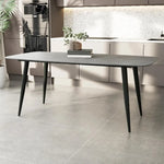 Load image into Gallery viewer, Modern Dining Table with Tempered Glass Top and Sturdy Steel Frame - 140x80x75 cm, Grey-GCC Home Center