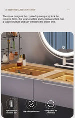 Load image into Gallery viewer, Modern Dressing Table with LED Mirror & Chair | Sleek Vanity Set for Makeup & Grooming-GCC Home Center