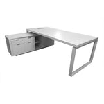 Load image into Gallery viewer, Modern Executive Office Table With Metal Frames And Legs - Matt White-GCC Home Center