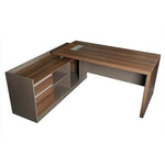 Load image into Gallery viewer, Modern Executive Office Table With Smart Wire Management - Brown & Grey-GCC Home Center