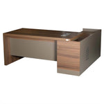 Load image into Gallery viewer, Modern Executive Office Table With Smart Wire Management - Brown & Grey-GCC Home Center