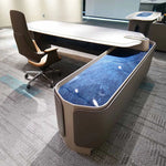Load image into Gallery viewer, Modern Executive Office Table With Storage, Office Desk - Grey-GCC Home Center
