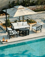 Load image into Gallery viewer, Modern Geometric Outdoor Sofa Set with Hexagonal Coffee Tables – Weather-Resistant Furniture for Middle Eastern Villas, Gardens & Terraces