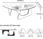 Load image into Gallery viewer, Modern Glass Coffee Table (Black Glass Top & Wood Base)