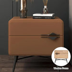 Load image into Gallery viewer, Modern Leather Nightstand with 2 Drawers & Metal Legs Stylish, Bedside Table for Bedroom and Living Room - Gray C-GCC Home Center