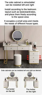 Load image into Gallery viewer, Modern LED Lighted Makeup Vanity Table Set with Chair and Storage Drawers-GCC Home Center