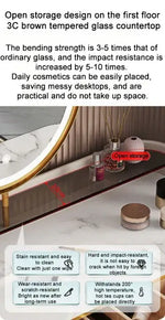 Load image into Gallery viewer, Modern LED Lighted Makeup Vanity Table Set with Chair and Storage Drawers-GCC Home Center