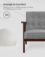 Load image into Gallery viewer, Modern Lounge Wooden Sofa Chair with Solid Wood Armrests and Legs Single Seat Cushioned Sofa Grey for Home, Living Room-GCC Home Center