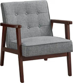 Load image into Gallery viewer, Modern Lounge Wooden Sofa Chair with Solid Wood Armrests and Legs Single Seat Cushioned Sofa Grey for Home, Living Room-GCC Home Center