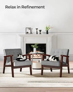 Load image into Gallery viewer, Modern Lounge Wooden Sofa Chair with Solid Wood Armrests and Legs Single Seat Cushioned Sofa Grey for Home, Living Room-GCC Home Center
