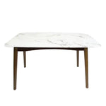 Load image into Gallery viewer, Modern Marble Dining Table with Wooden Legs
