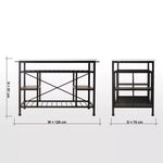 Load image into Gallery viewer, Modern Marble Top Kitchen Island with 4-Tier Storage Shelves & Metal Legs - Stylish Marble Top And Sturdy Metal Legs.