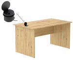 Load image into Gallery viewer, Mahmayi Modern MP1 120x60 Study Writing Table with BS01 Super Recessed Power Strip Desktop Socket Board, Modern Executive Desk for Adults, Home Offices, Schools, Laptop, Computer Workstation - WHITE