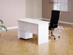 Load image into Gallery viewer, Mahmayi Modern MP1 120x60 Study Writing Table with BS01 Super Recessed Power Strip Desktop Socket Board, Modern Executive Desk for Adults, Home Offices, Schools, Laptop, Computer Workstation - WHITE