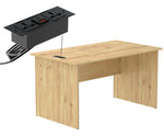 Load image into Gallery viewer, Mahmayi Modern MP1 120x60 Study Writing Table with BS01 Super Recessed Power Strip Desktop Socket Board, Modern Executive Desk for Adults, Home Offices, Schools, Laptop, Computer Workstation - WHITE