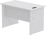 Load image into Gallery viewer, Mahmayi Modern MP1 120x60 Study Writing Table with BS01 Super Recessed Power Strip Desktop Socket Board, Modern Executive Desk for Adults, Home Offices, Schools, Laptop, Computer Workstation - WHITE