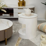 Load image into Gallery viewer, Modern Round Coffee Table Set β Champagne & White (2-Piece)