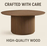 Load image into Gallery viewer, Modern Round Wooden Dining Table - 110 cm - Wood Top with Sturdy Base, Seats 6 Person