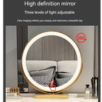 Load image into Gallery viewer, Modern Solid Wood Makeup Vanity Table Set with Smart Mirror and LED Lighting-GCC Home Center