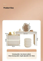 Load image into Gallery viewer, Modern White Dressing Table with LED Mirror - Sleek Makeup Vanity Desk with Slate Marble Finish and Soft-Close Drawers-GCC Home Center