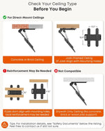 Load image into Gallery viewer, Motorized Ceiling TV-Mount Flip Down - 43 to 86 Inch Electric TV-Mount Motorized Drop Down with Remote, Max Load 99 lbs, Max VESA 800x400 mm, Black