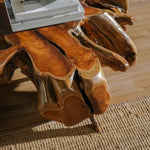 Load image into Gallery viewer, Natural Teak Root Wood Coffee Table