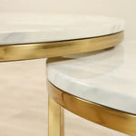 Load image into Gallery viewer, Nesting Coffee Tables ā Chrome Gold & Faux Marble