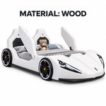 Load image into Gallery viewer, New Designer Car Shaped Children Bed Modern Black Boys High End Cartoon Upholstered Comfortable School Use Wood Frame