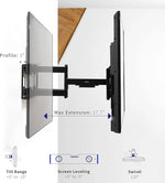 Load image into Gallery viewer, NEWSTAR Heavy Duty 60 to 120 inch Extra Large Screen TV Articulating Wall Mount for LCD LED Flat and Curved Screens, Extended Arm Swivel Mount, Max VESA 900x600mm, Black, 91-LPA77696