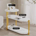 Load image into Gallery viewer, NICPET Sofa Side Cabinet Home Apartment Living Room Table Multi-layer Sofa Coffee Tables Light Luxury Bedside Tables Simple Modern Home Furniture Living Room Small Round Table
