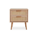 Load image into Gallery viewer, Oaktree Nightstand β 2 Drawer Rattan (Natural Finish)