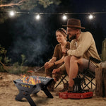 Load image into Gallery viewer, Odoland Camping Campfire Grill, Portable Folding Charcoal Grills, Backpacking BBQ Grill, Heavy Duty Firepit Grill with Carry Bag for Outdoor Cooking, Bonfire, Patio, Backyard