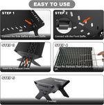 Load image into Gallery viewer, Odoland Camping Campfire Grill, Portable Folding Charcoal Grills, Backpacking BBQ Grill, Heavy Duty Firepit Grill with Carry Bag for Outdoor Cooking, Bonfire, Patio, Backyard