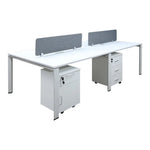 Load image into Gallery viewer, Office Desk, Work Station For Four People (x4) with Movable Drawers - Matt White-GCC Home Center