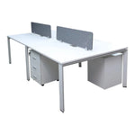 Load image into Gallery viewer, Office Desk, Work Station For Four People (x4) with Movable Drawers - Matt White-GCC Home Center