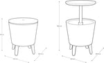 Load image into Gallery viewer, Outdoor Cool Bar Ice Cooler Table – Stylish White & Brown Garden Drinks Table for Patio, Poolside & Entertaining**