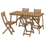 Load image into Gallery viewer, Outdoor Dining Set (Table + 4 Folding Chairs, Dark Brown, 143×75 cm)