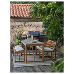 Load image into Gallery viewer, Outdoor Dining Table + 2 Chairs + Bench Set (Light Brown Stained, Beige)