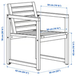 Load image into Gallery viewer, Outdoor Dining Table + 4 Chairs with Armrests, Outdoor (Light Brown Stained / Light Grey-Beige, 140Γ75 cm)