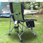 Load image into Gallery viewer, Outdoor Portable Camping Chair, Lightweight Folding Camping Chair, Heavy Duty Support 145KG, High Back Padded Lawn Chair with Arm Rest Cup Holder and Portable Carrying Bag-GCC Home Center