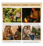 Load image into Gallery viewer, Outdoor Rattan Lounge Chair with 12cm Cushion, High Backrest and Headrest β PE Wicker and Iron Frame for Balcony, Patio or Garden