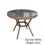 Load image into Gallery viewer, Outdoor Round Dining Table with Glass Top