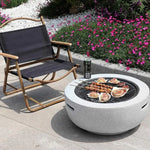 Load image into Gallery viewer, Outdoor Round Firepit (Charcoal & Wood Burning) with BBQ Grill & Spark Screen