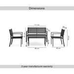 Load image into Gallery viewer, Outdoor Sofa Set (2+1+1+Coffee Table) β Black