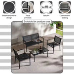 Load image into Gallery viewer, Outdoor Sofa Set (2+1+1+Coffee Table) β Black