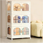 Load image into Gallery viewer, OYDAS Wardrobe Portable Closet, Stackable Storage Bins with Doors,Wheels,Lids,Collapsible Plastic Closet Organizers Storage Cabinet with Closet Rods,Folding Storage Bins (S70-136x60x35cm)-GCC Home Center