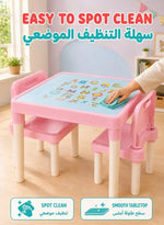 Load image into Gallery viewer, Pink Kids Table and Chair Set- Safe Kids Study Drawing Play Desk for Reading Snacks Parent‑Child Interaction for Home Nursery Daycare