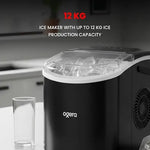 Load image into Gallery viewer, Portable Countertop Ice Maker, 12KG Ice Production, 6 Minute Fast Ice Making, Plastic Body with Transparent Lid, Black, Model OG141IM Brand: Ogera