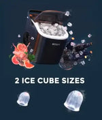 Load image into Gallery viewer, Portable Countertop Ice Maker - 9 Ice Cubes in 6 Minutes, 12kg Daily Output, Self-Cleaning with Ice Bags, Scoop, and Basket for Kitchen, Office, Bar, Party - Black