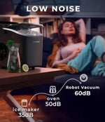 Load image into Gallery viewer, Portable Countertop Ice Maker - 9 Ice Cubes in 6 Minutes, 12kg Daily Output, Self-Cleaning with Ice Bags, Scoop, and Basket for Kitchen, Office, Bar, Party - Black